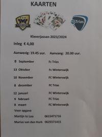 Afbeelding: klaverjassen fcw trias 2023-2024