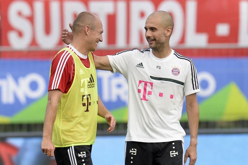 Afbeelding: Pep Guardiola en Arjen Robben