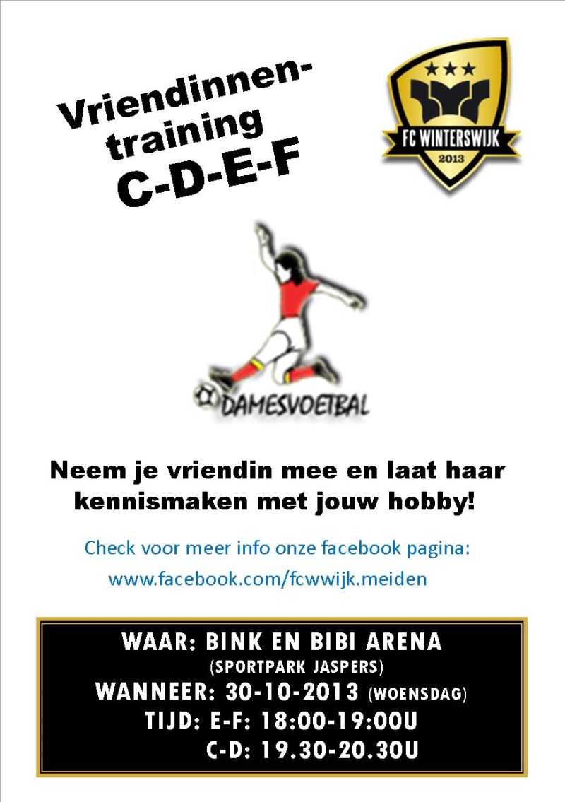 Afbeelding: Vriendinnen training C-D-E-F 30-10-2013 (facebook)